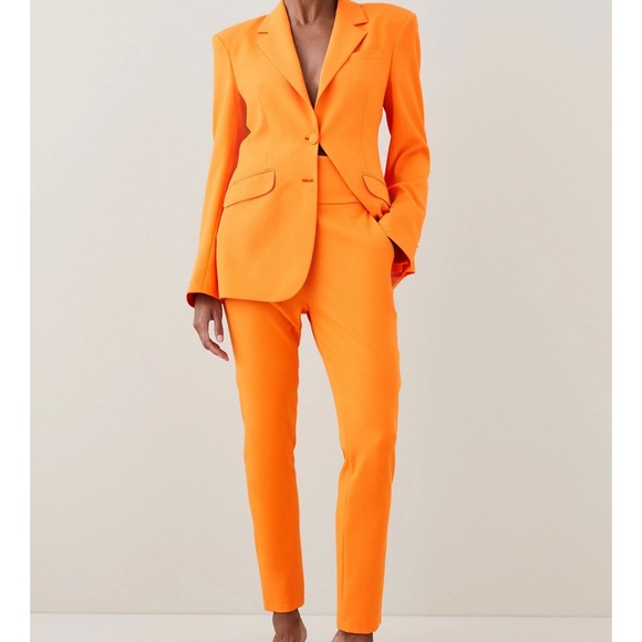 New Karen Millen modern Orange suit jacket 8 and hi waist pants 10 - Picture 2 of 9